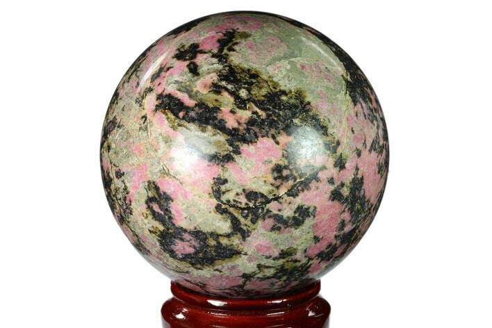 Polished Rhodonite Sphere - Madagascar #112053